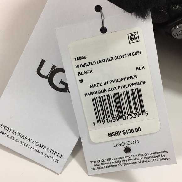 UGG women’s leather cashmere gloves Medium - Picture 2 of 8